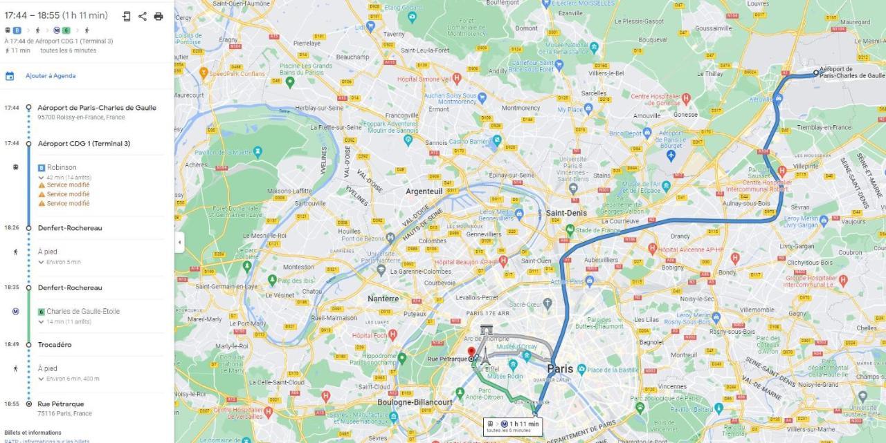 Apartmán T2 Trocadero Tour Eiffel Paříž Exteriér fotografie